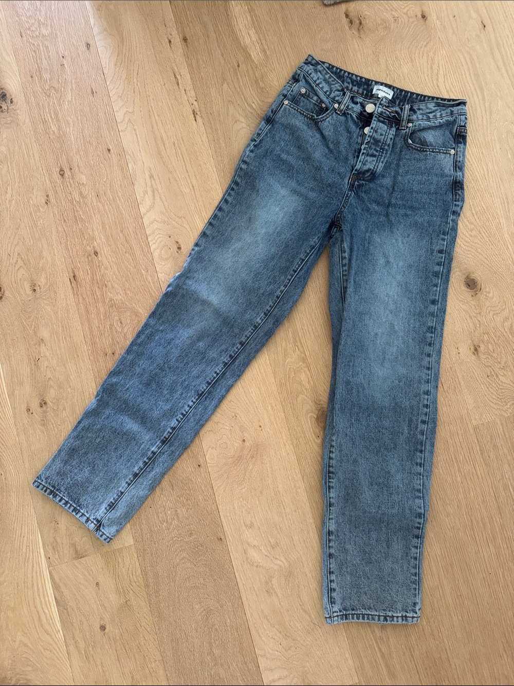 superdown Vintage-Inspired Washed Blue Jeans